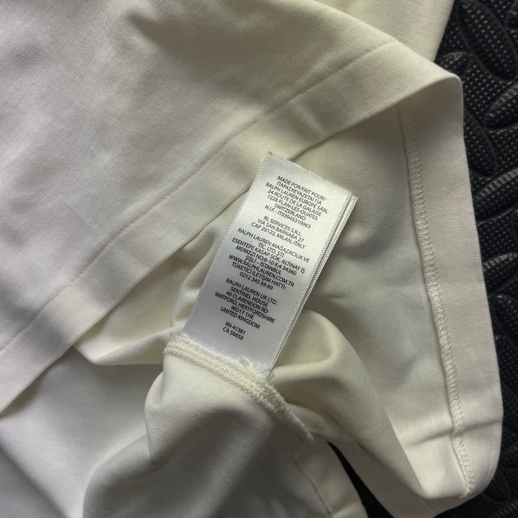 Ralph Lauren Cream White Polo Shirt | Men’s Slim Fit S / 3757
