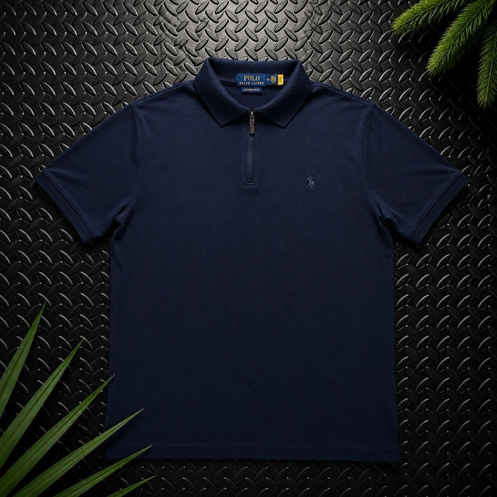 Ralph Lauren Navy 1/4 Zip Polo Shirt | Men’s Custom Slim Fit M / 3419