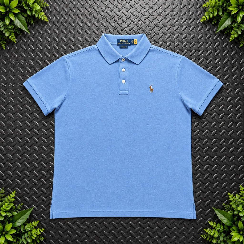 Ralph Lauren Light Blue Polo Shirt | Men’s Custom Slim Fit M / 3638