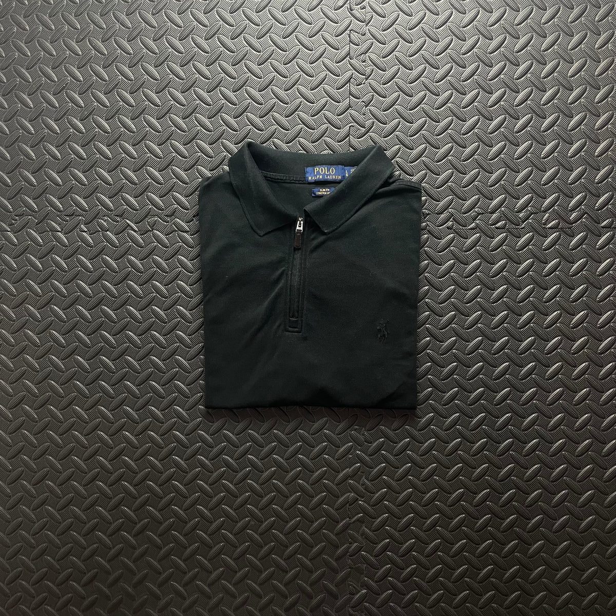 Ralph Lauren Black 1/4 Zip Polo Shirt | Men’s Slim Fit L / 3751