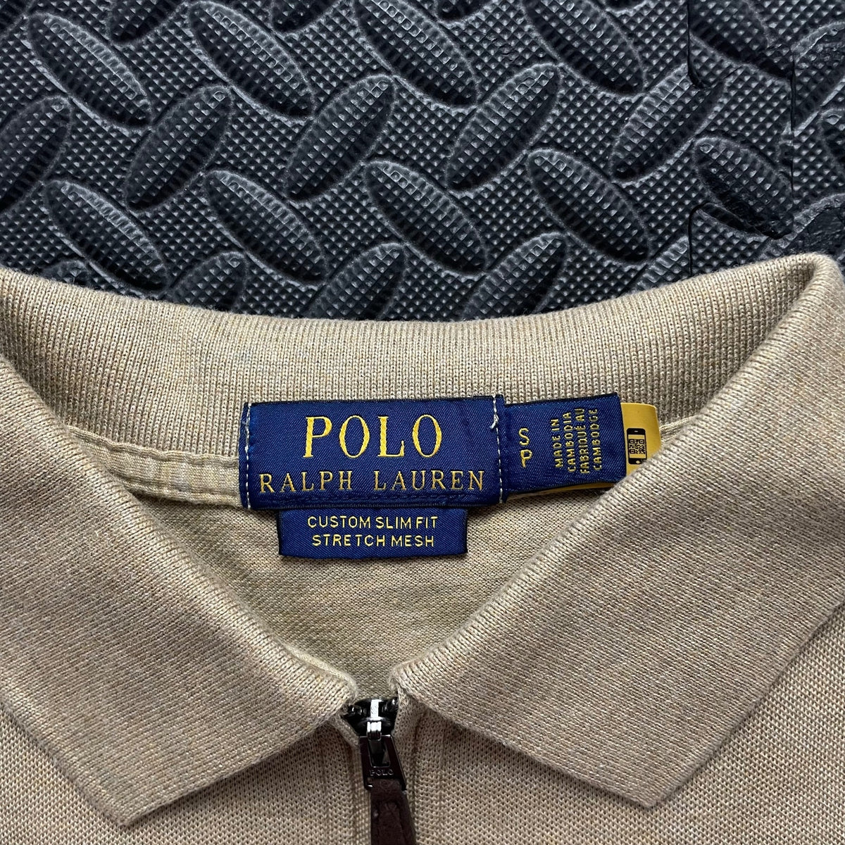 Ralph Lauren Beige 1/4 Zip Polo Shirt | Men’s Custom Slim Fit S / 3625