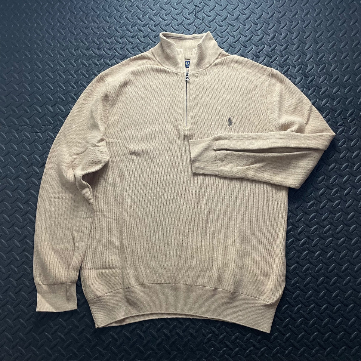 Ralph Lauren Beige 1/4 Zip Jumper | Men’s Classic Fit M / 3727