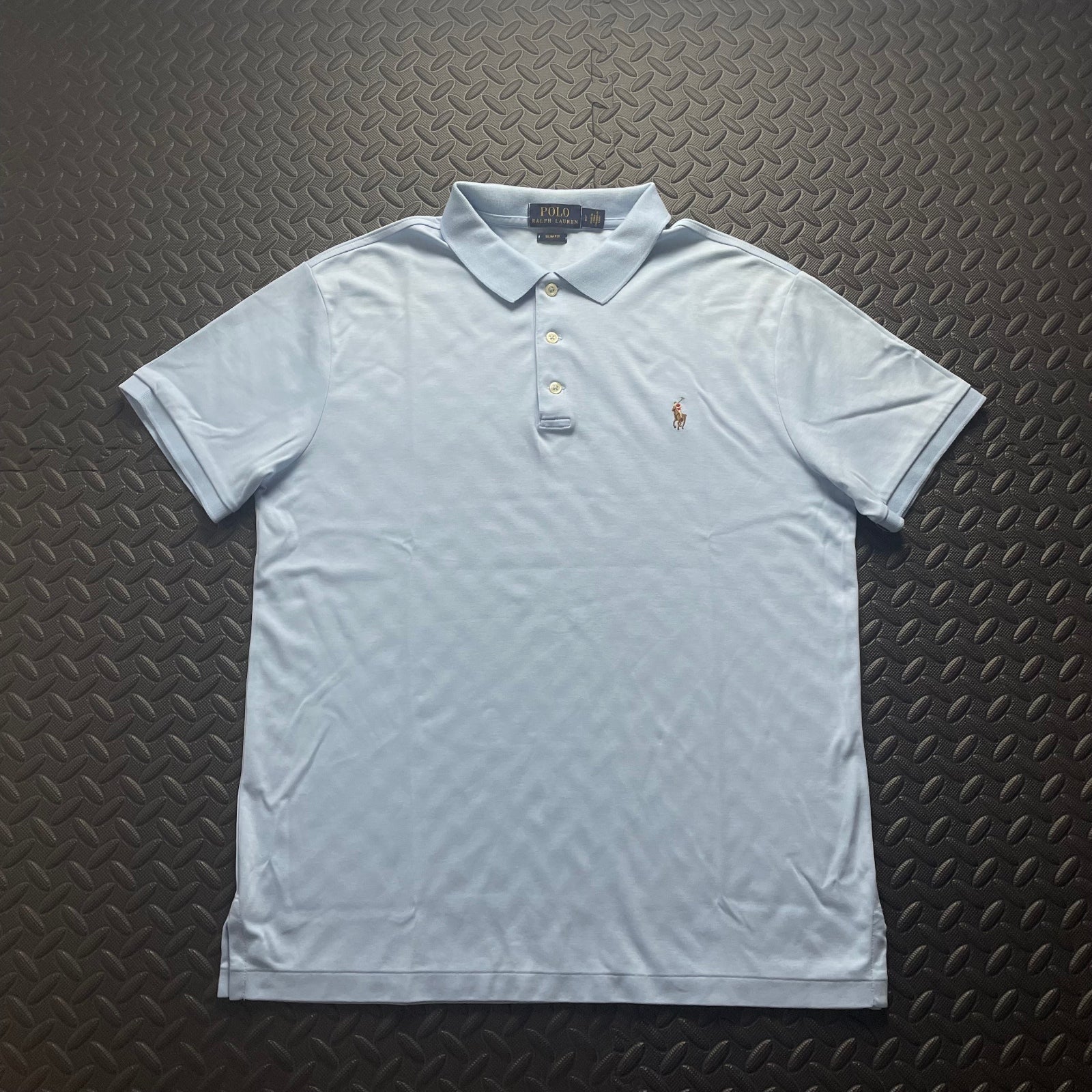 Ralph Lauren Light Blue Polo Shirt | Men’s Slim Fit L / 3398