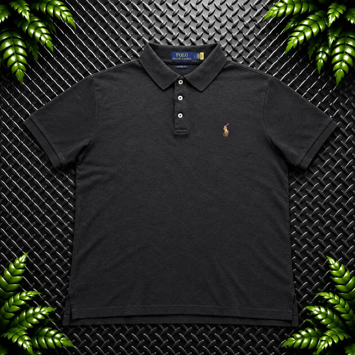 Ralph Lauren Grey Polo Shirt | Men’s Custom Slim Fit L / 3697