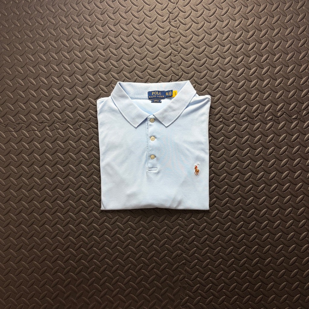 Ralph Lauren Light Blue Polo Shirt | Men’s Slim Fit XXL / 3855