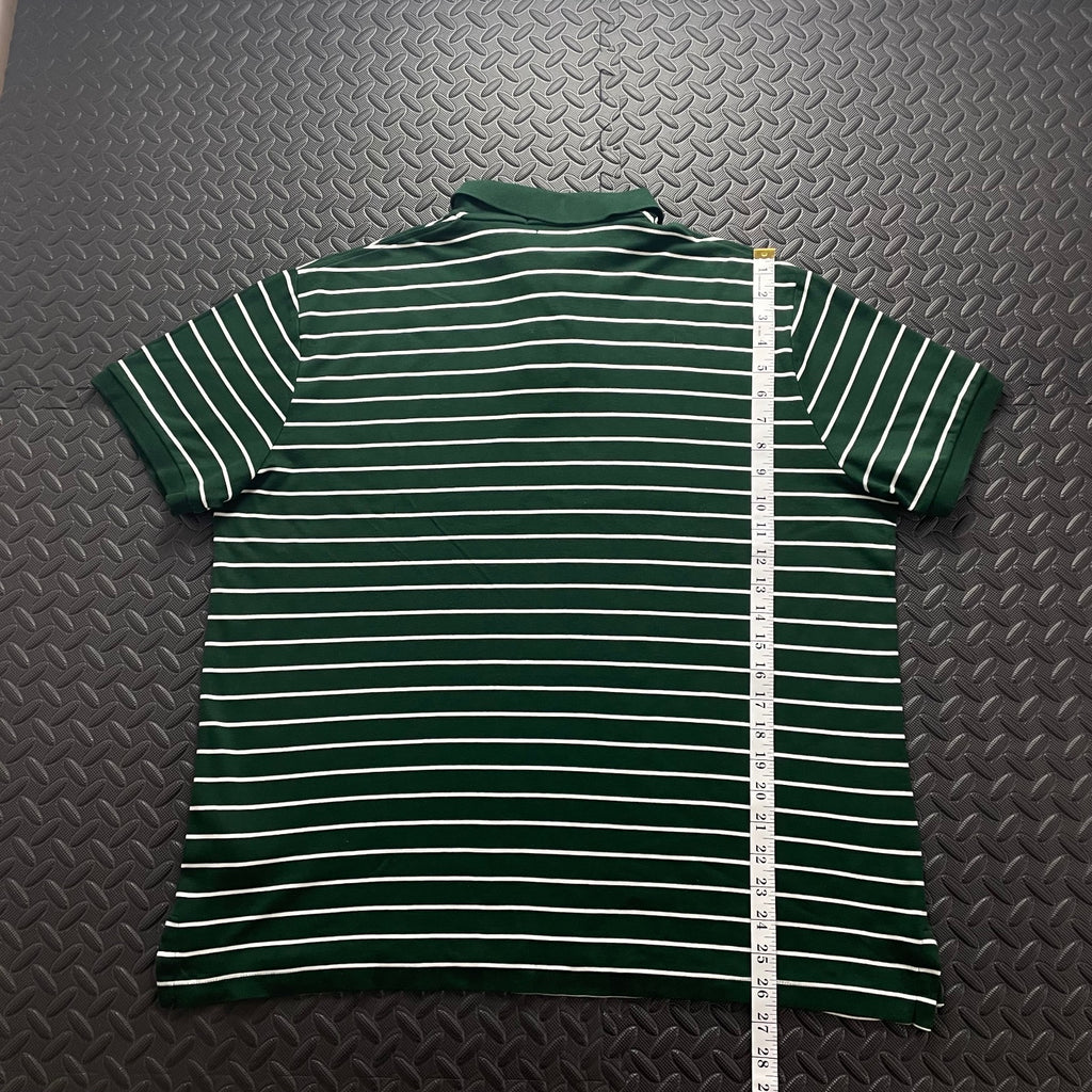 Ralph Lauren Green Striped Polo Shirt | Men’s Custom Slim Fit XL / 3704
