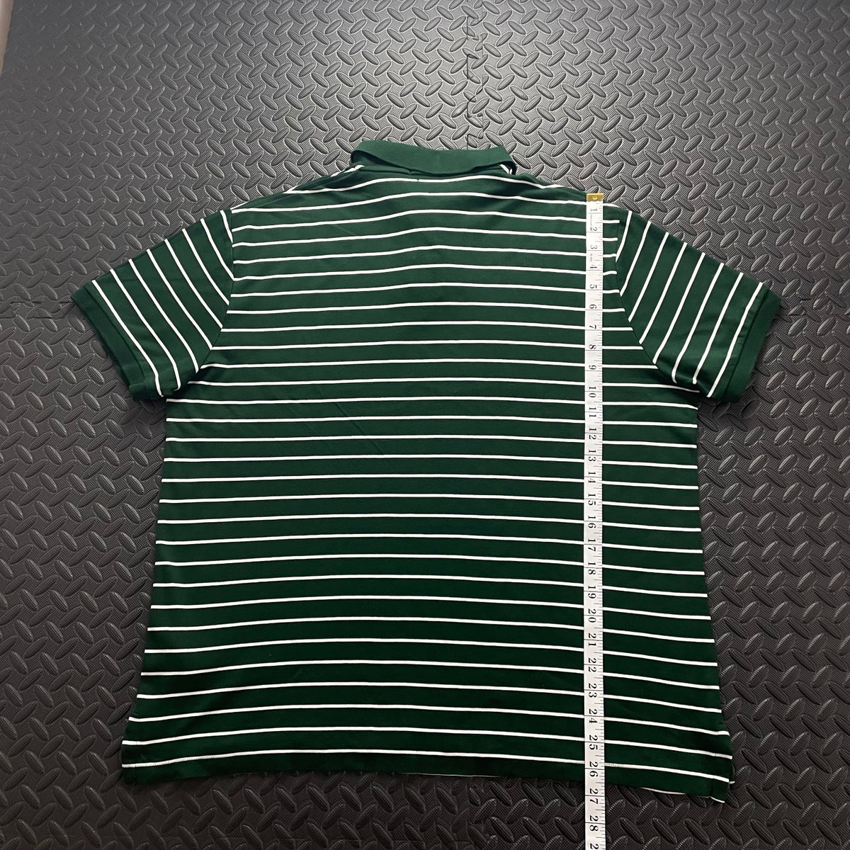 Ralph Lauren Green Striped Polo Shirt | Men’s Custom Slim Fit XL / 3704