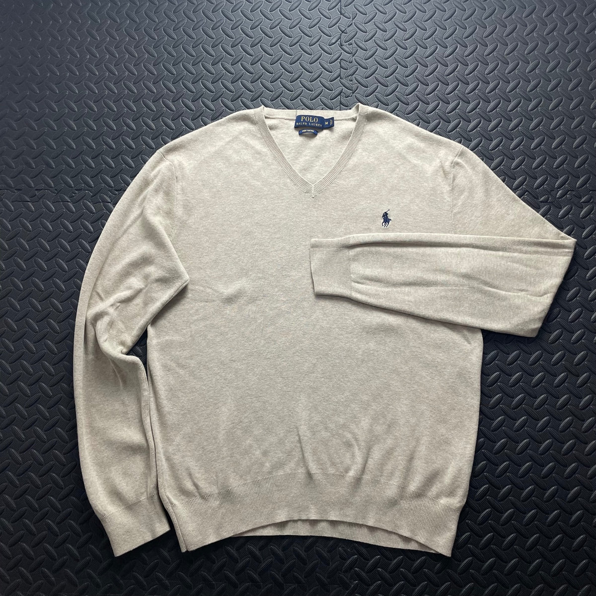 Ralph Lauren Cream V-Neck Jumper | Men’s Classic Fit M / 3742