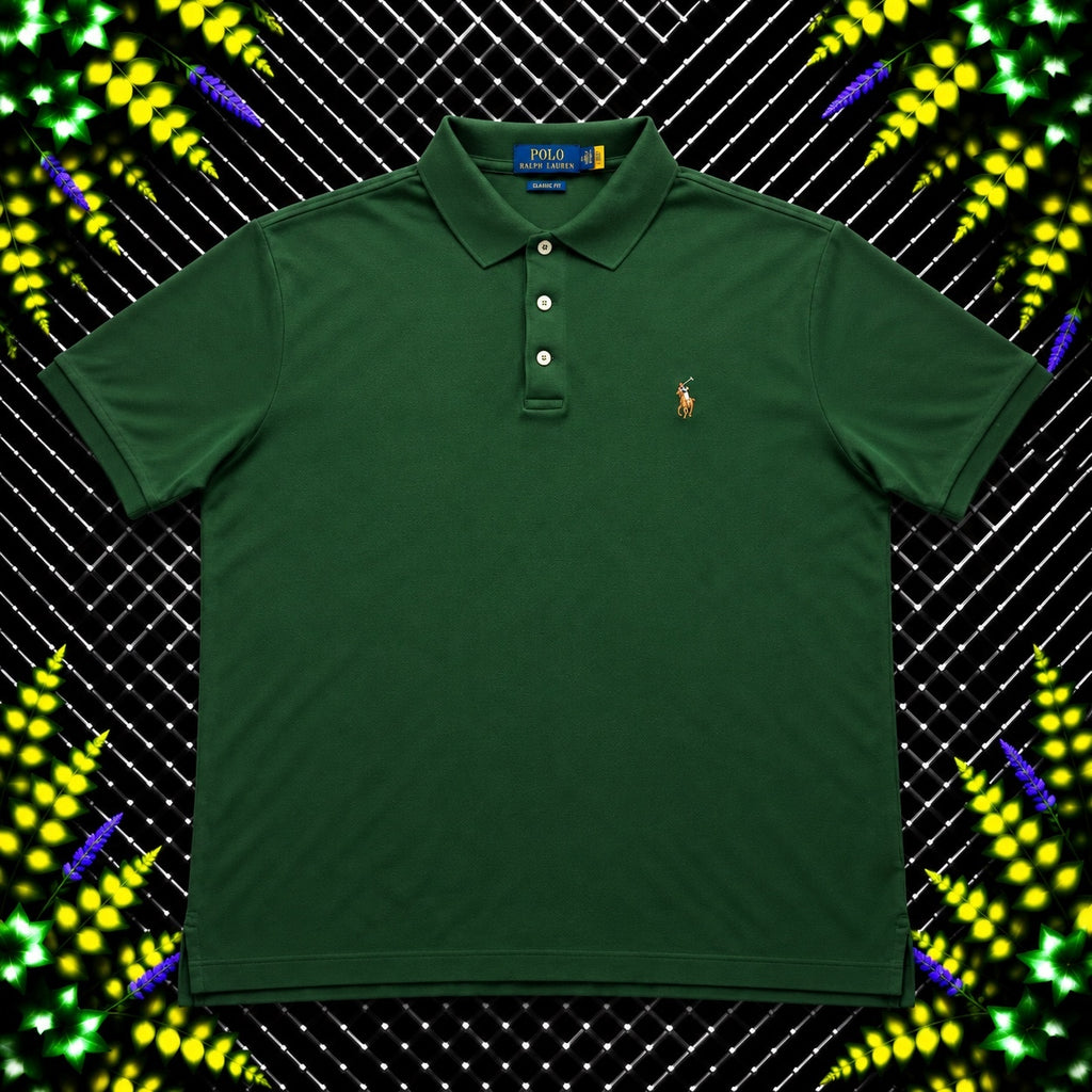 Ralph Lauren Dark Green Polo Shirt | Men’s Slim Fit XL / 3814