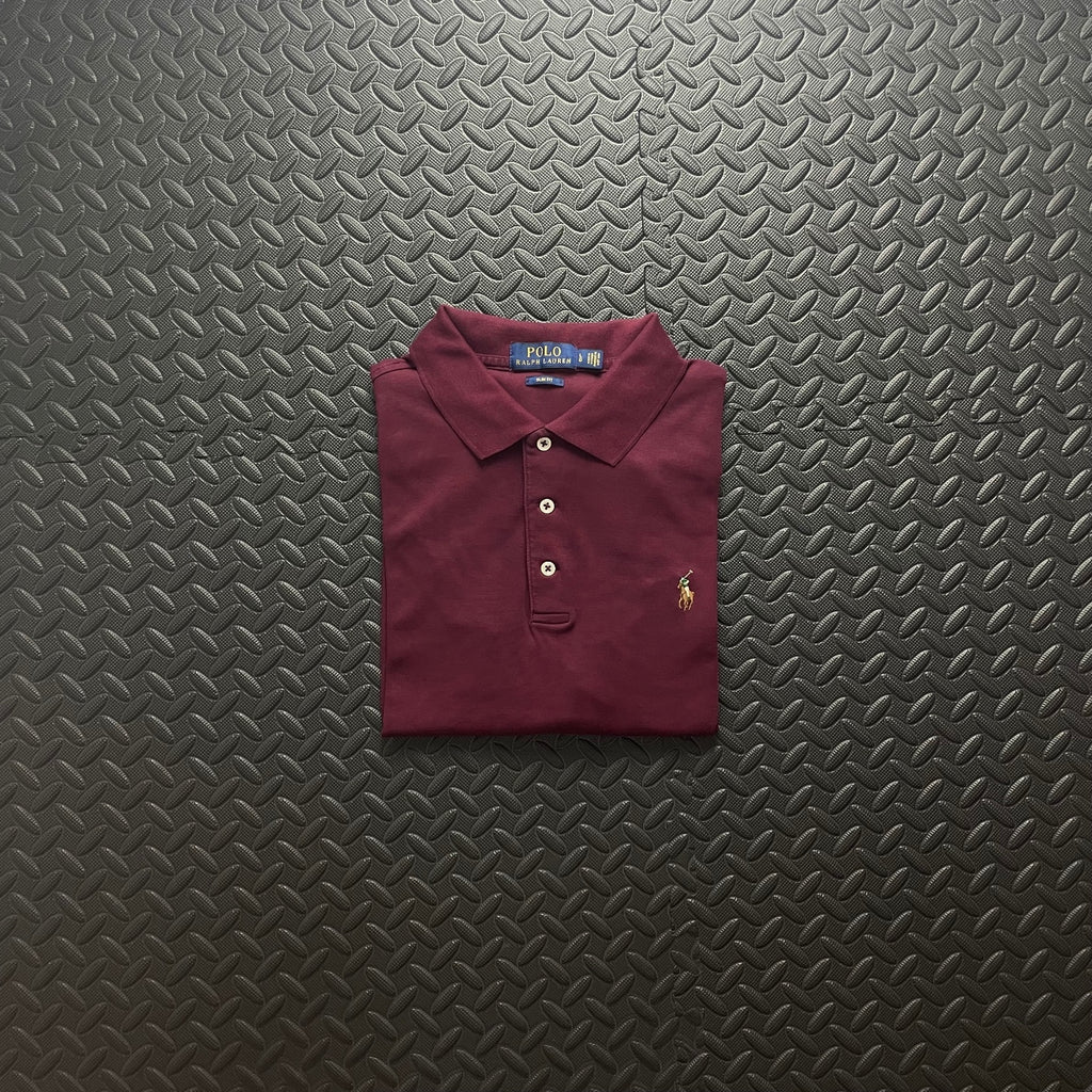 Ralph Lauren Burgundy Polo Shirt | Men’s Slim Fit L / 3474