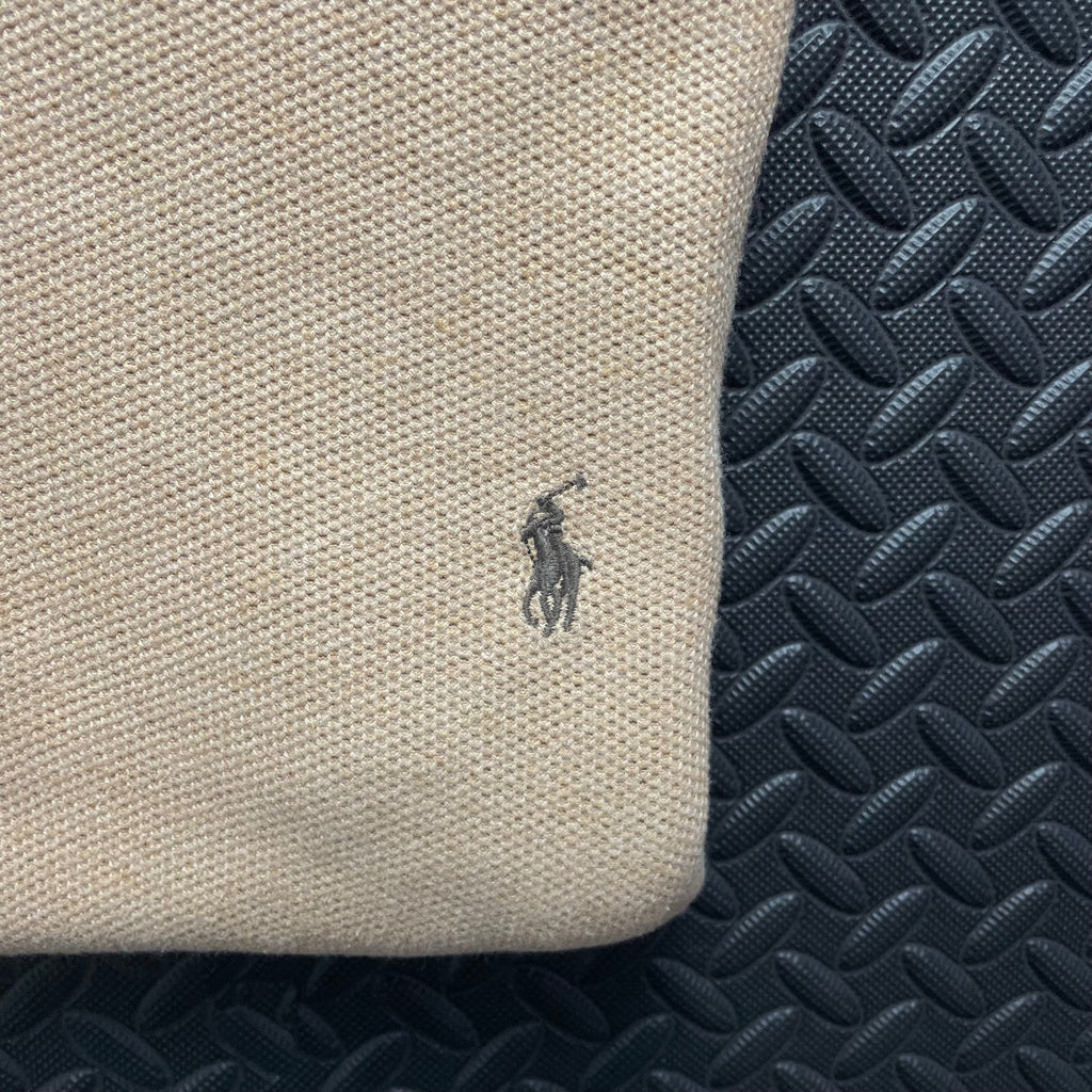 Ralph Lauren Beige 1/4 Zip Jumper | Men’s Classic Fit M / 3727