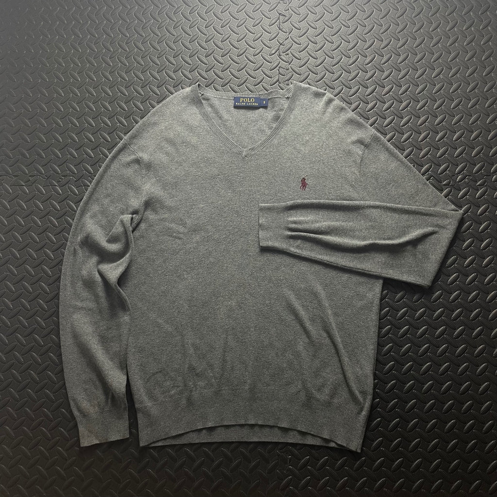 Ralph Lauren Grey V-Neck Jumper | Men’s Classic Fit S / 3783