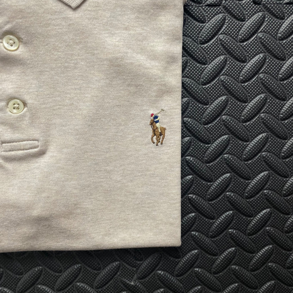 Ralph Lauren Beige Polo Shirt | Men’s Slim Fit M / 3670