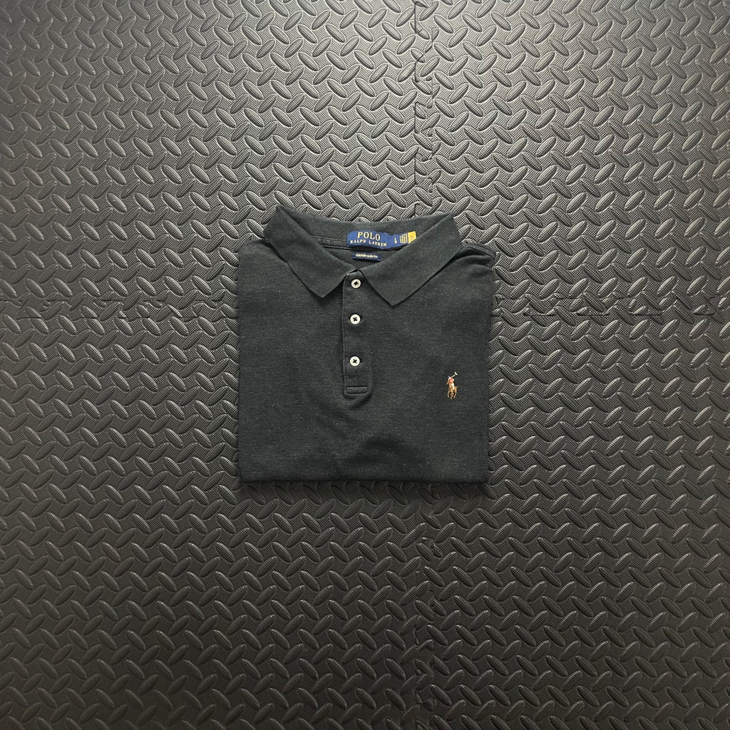 Ralph Lauren Grey Polo Shirt | Men’s Custom Slim Fit L / 3697