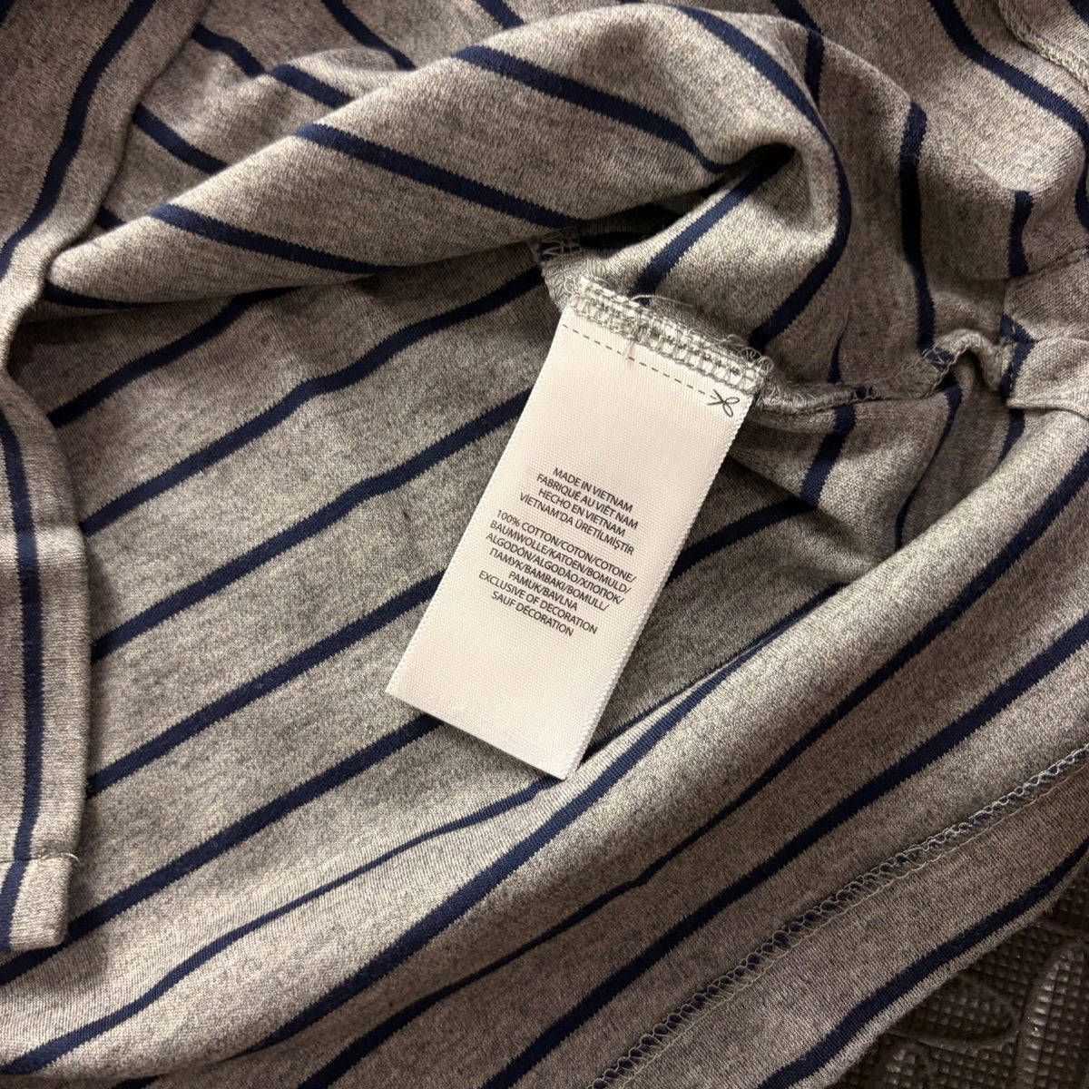 Ralph Lauren Grey Striped Polo Shirt | Men’s Classic Fit S / 3805