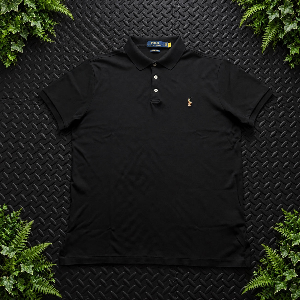Ralph Lauren Black Polo Shirt | Men’s Custom Slim Fit L / 3758