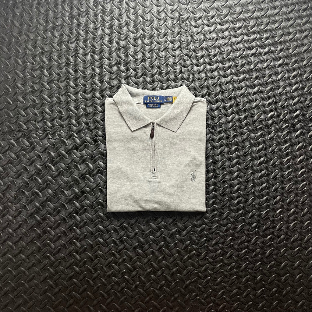 Ralph Lauren Grey 1/4 Zip Polo Shirt | Men’s Custom Slim Fit S / 3664