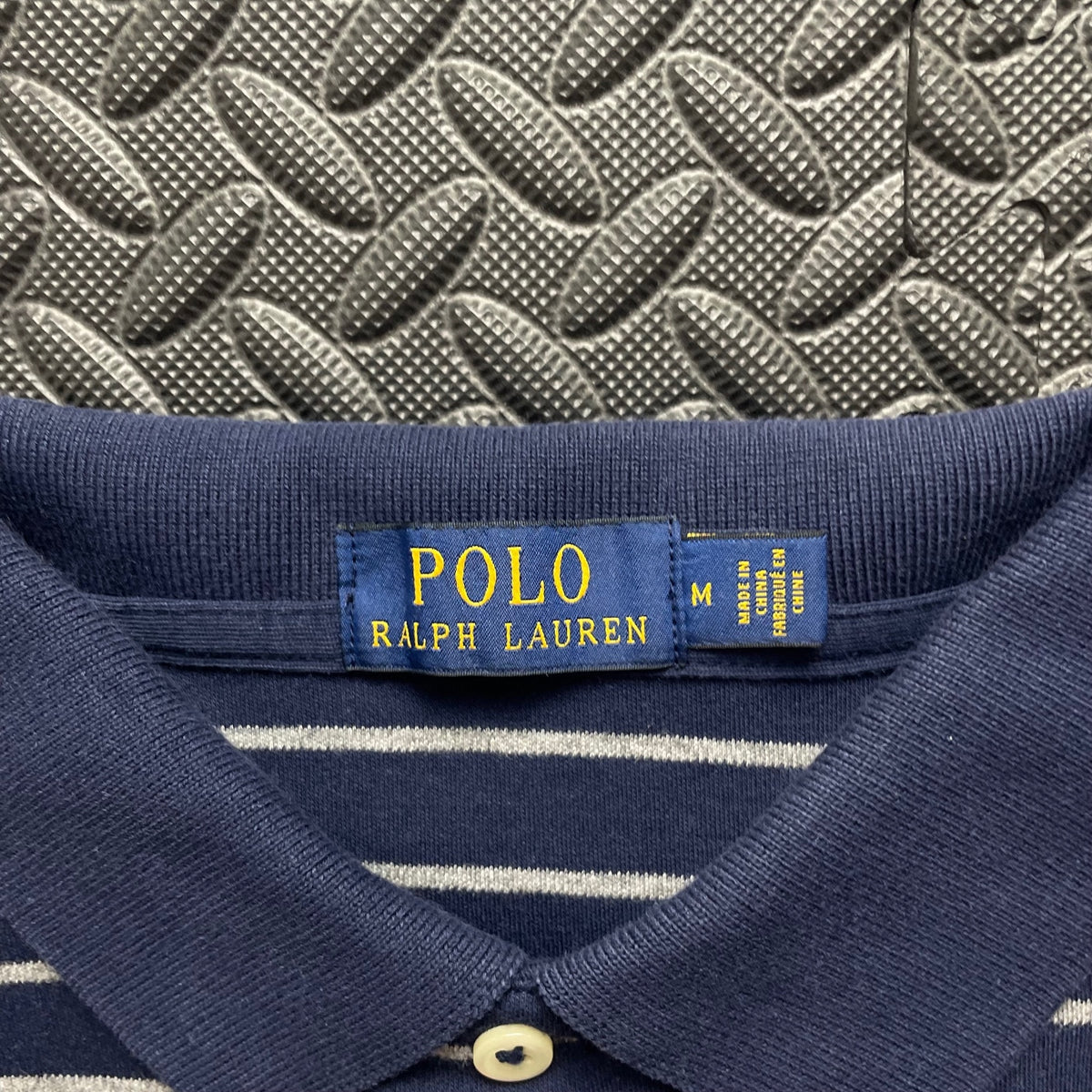 Ralph Lauren Navy Striped Polo Shirt | Men’s Classic Fit M / 3755