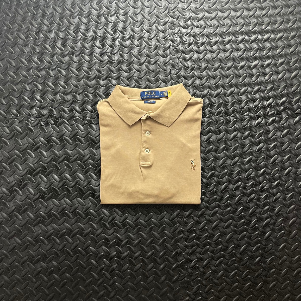 Ralph Lauren Beige Polo Shirt | Men’s Slim Fit M / 3654