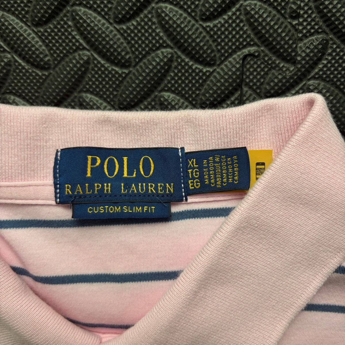 Ralph Lauren Pink Striped Polo Shirt | Men’s Custom Slim Fit XL / 3809