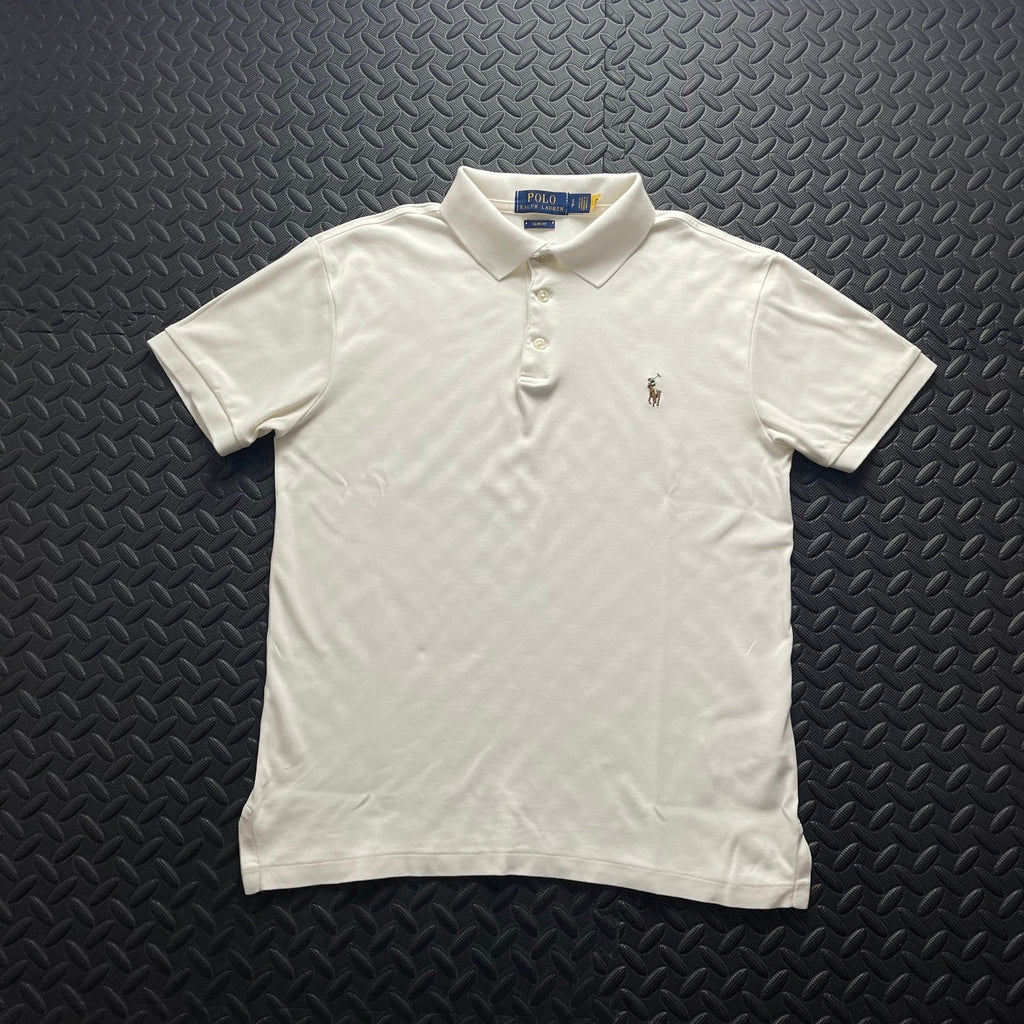 Ralph Lauren Cream White Polo Shirt | Men’s Slim Fit S / 3757