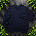 Ralph Lauren Navy V-Neck Jumper | Men’s Classic Fit L / 3773