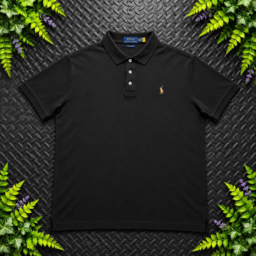 Ralph Lauren Black Polo Shirt | Men’s Slim Fit XXL / 3793