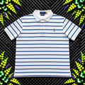 Ralph Lauren White Striped Polo Shirt | Men’s Slim Fit XL / 3813