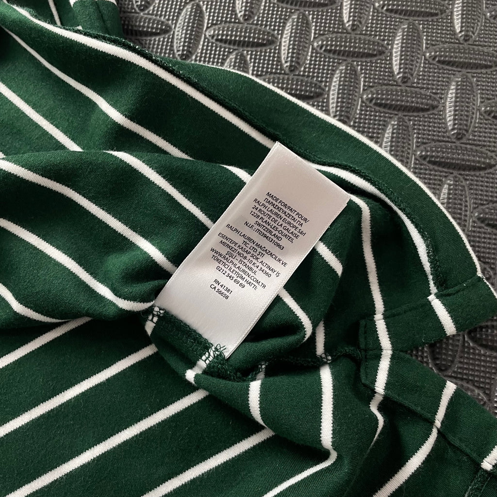 Ralph Lauren Green Striped Polo Shirt | Men’s Custom Slim Fit XL / 3704
