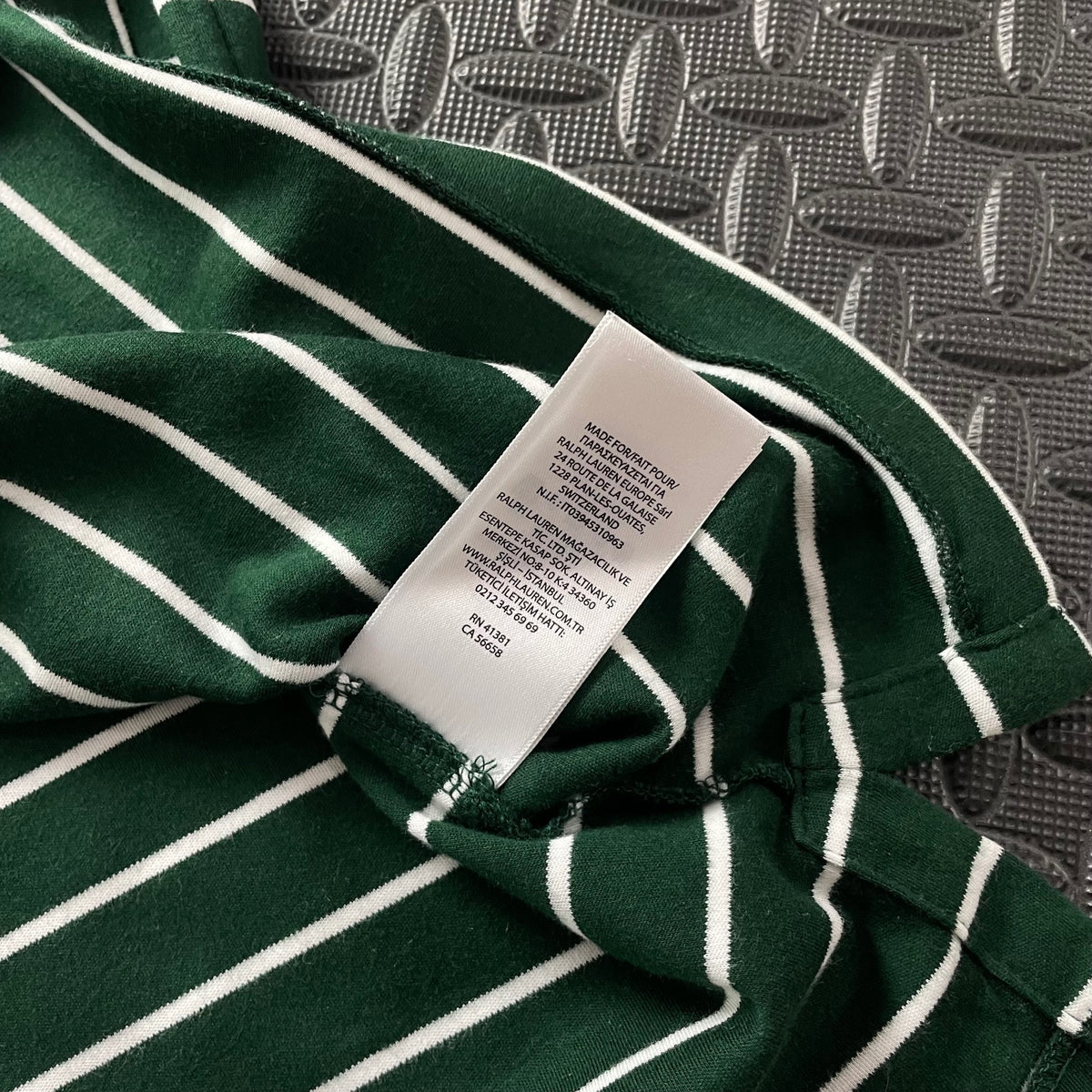 Ralph Lauren Green Striped Polo Shirt | Men’s Custom Slim Fit XL / 3704