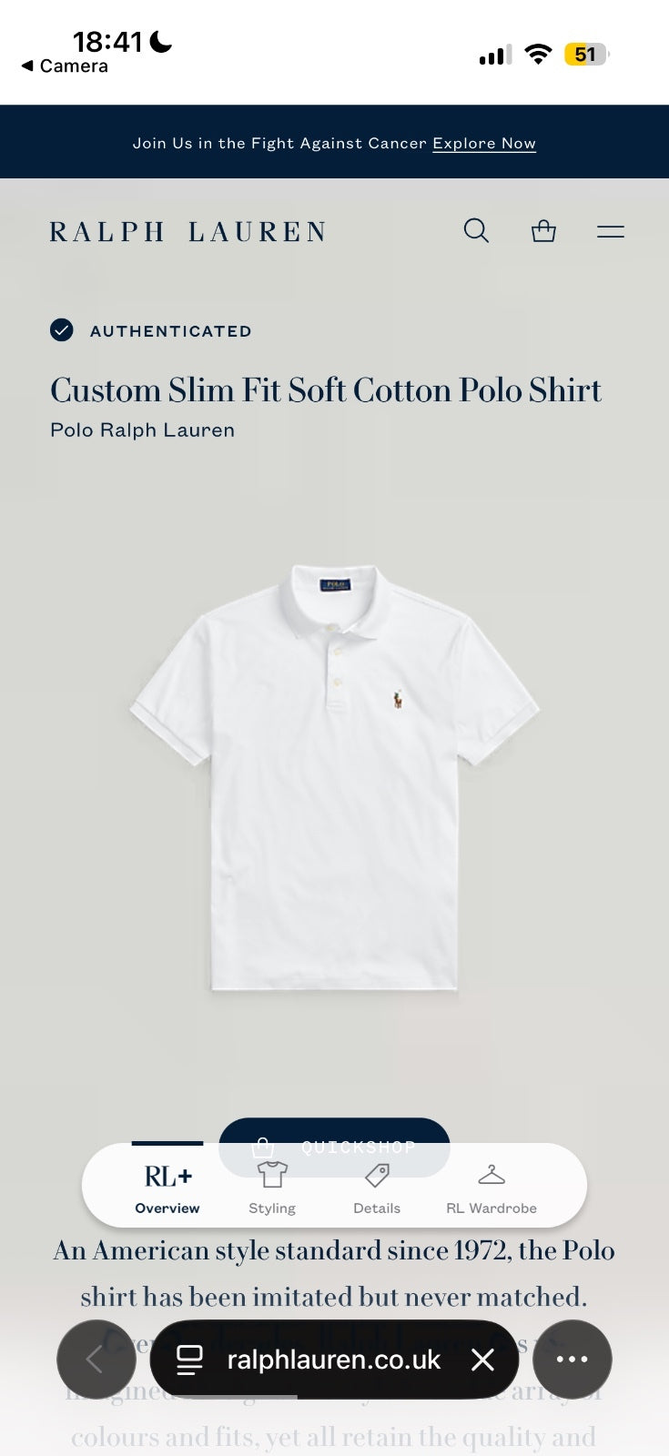 Ralph Lauren White Polo Shirt | Men’s Custom Slim Fit XXL / 3819