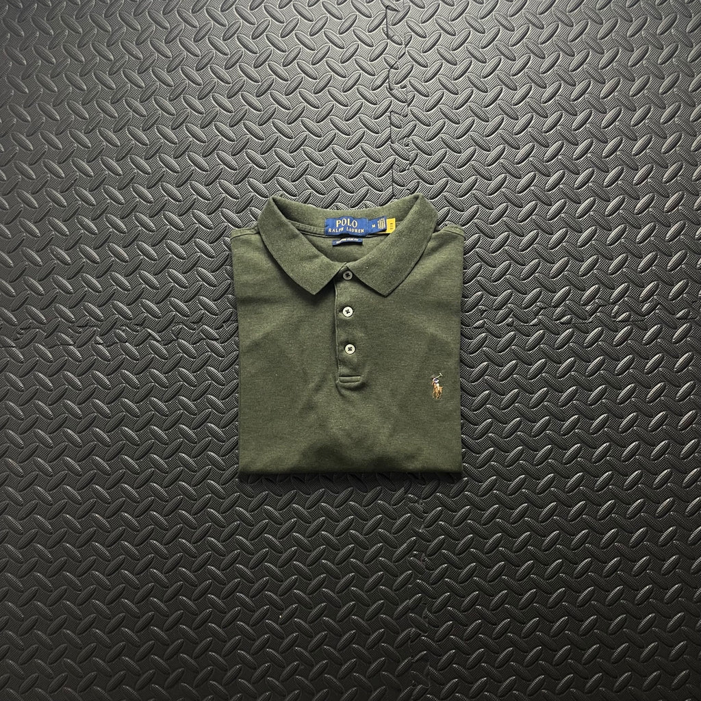 Ralph Lauren Khaki Polo Shirt | Men’s Custom Slim Fit M / 3608