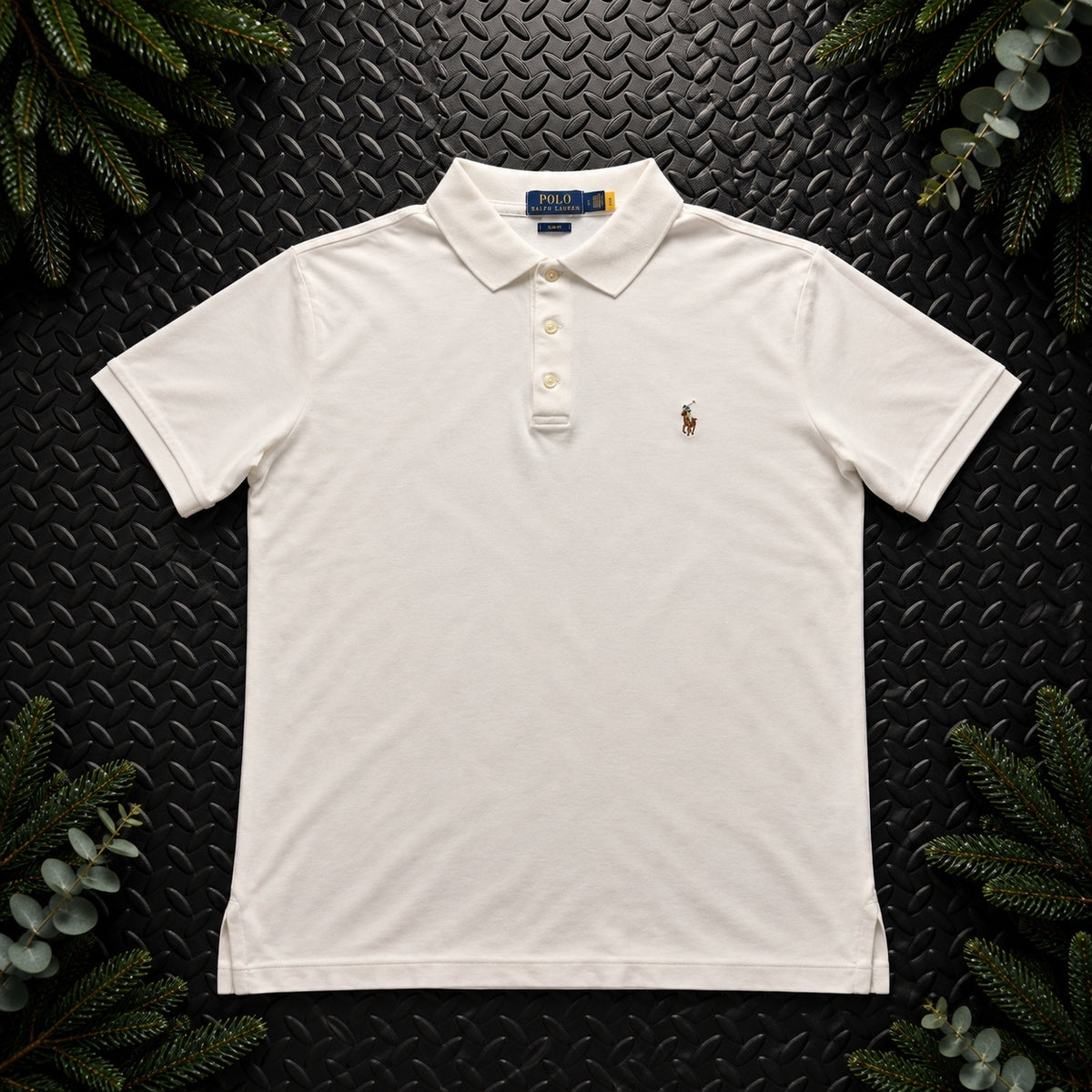 Ralph Lauren White Polo Shirt | Men’s Slim Fit L / 3863