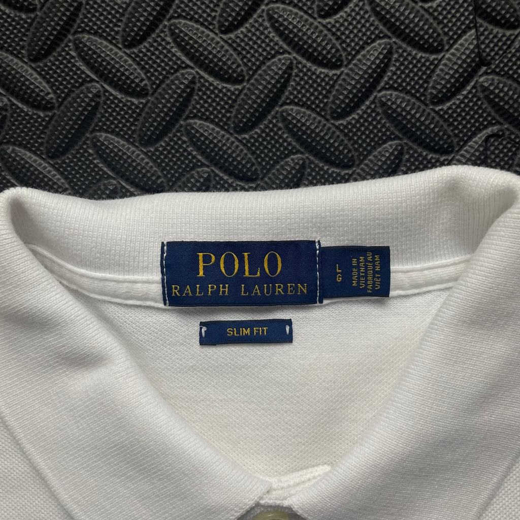 Ralph Lauren White Polo Shirt | Men’s Slim Fit L / 3648