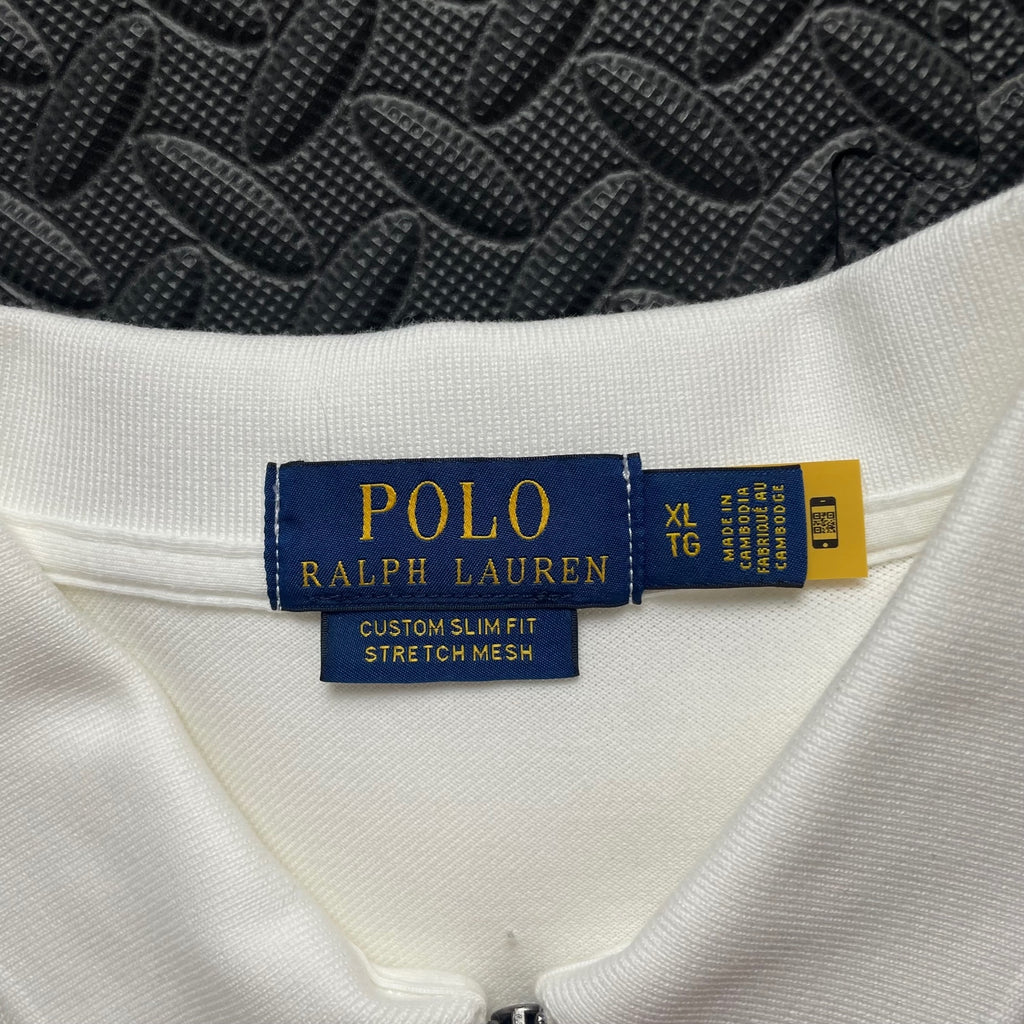 Ralph Lauren White 1/4 Zip Polo Shirt | Men’s Custom Slim Fit XL / 3494