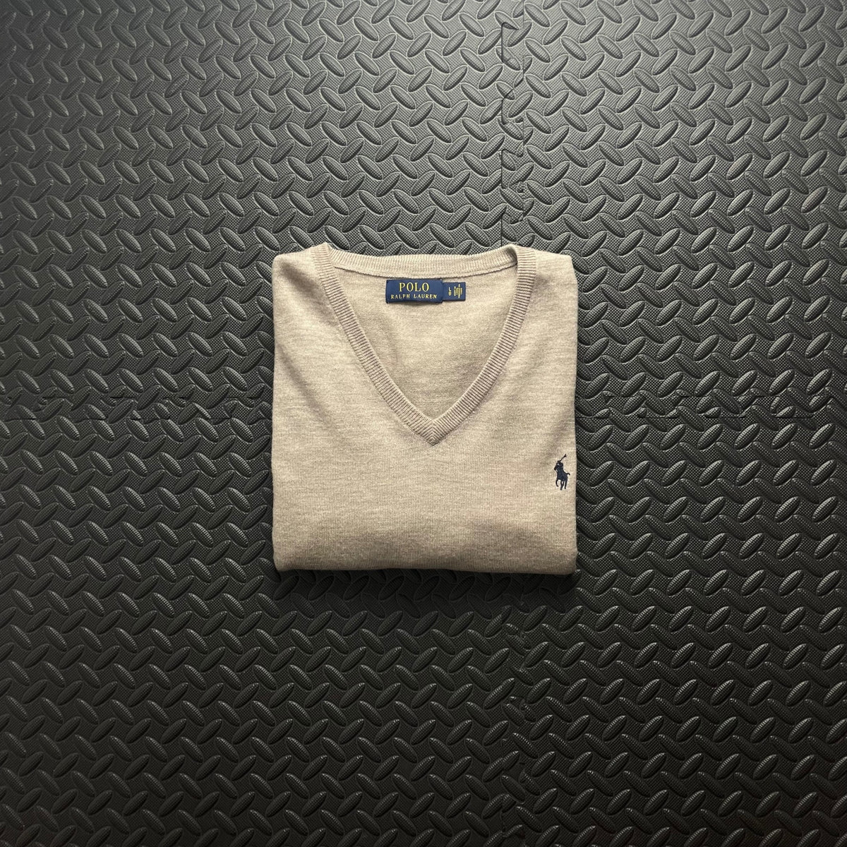 Ralph Lauren Beige V-Neck Jumper | Men’s Classic Fit L / 3778