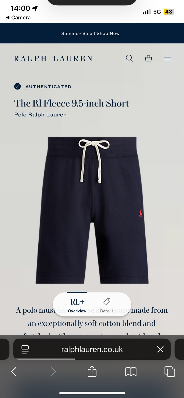 Ralph Lauren Navy Shorts | Men’s S | Jogger