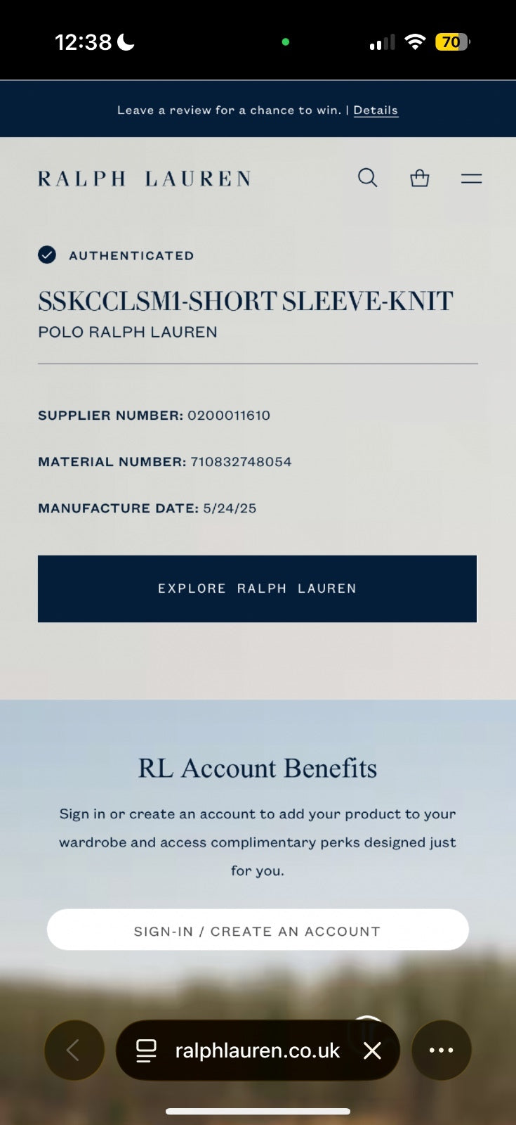 Ralph Lauren Navy Polo Shirt | Men’s Classic Fit XL / 3829