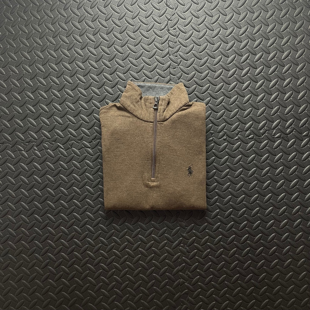 Ralph Lauren Brown 1/4 Zip Jumper | Mens Classic Fit XS / 3739
