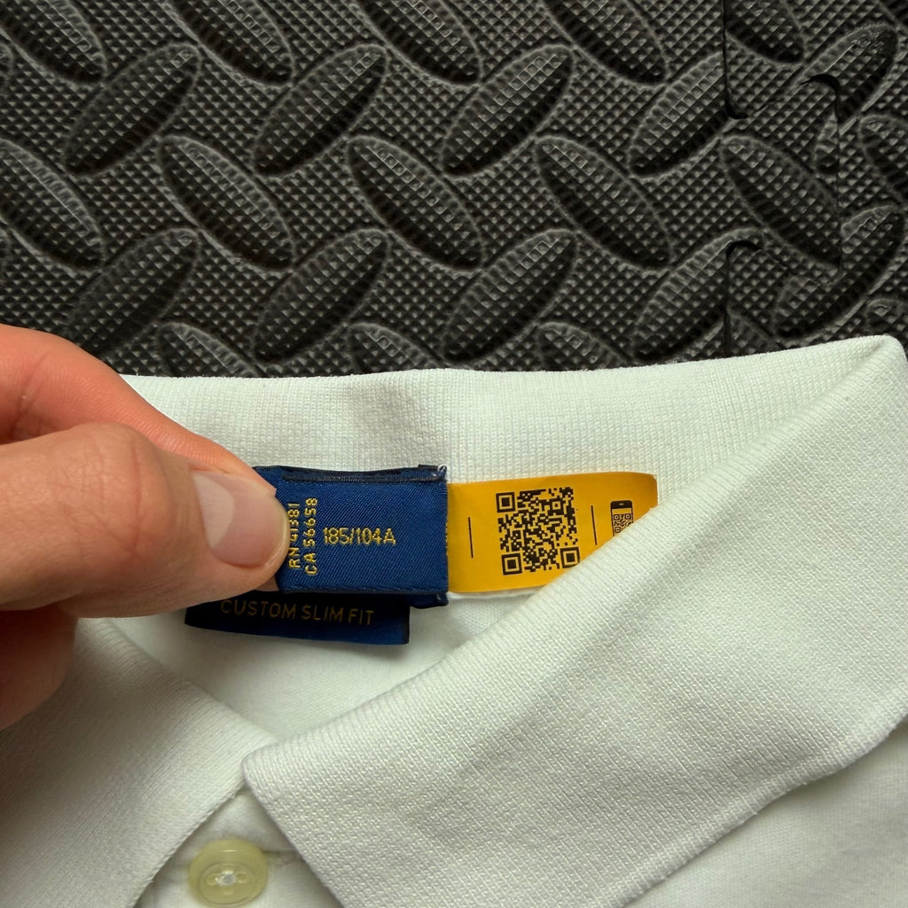 Ralph Lauren White Polo Shirt | Men’s Custom Slim Fit XL / 3862