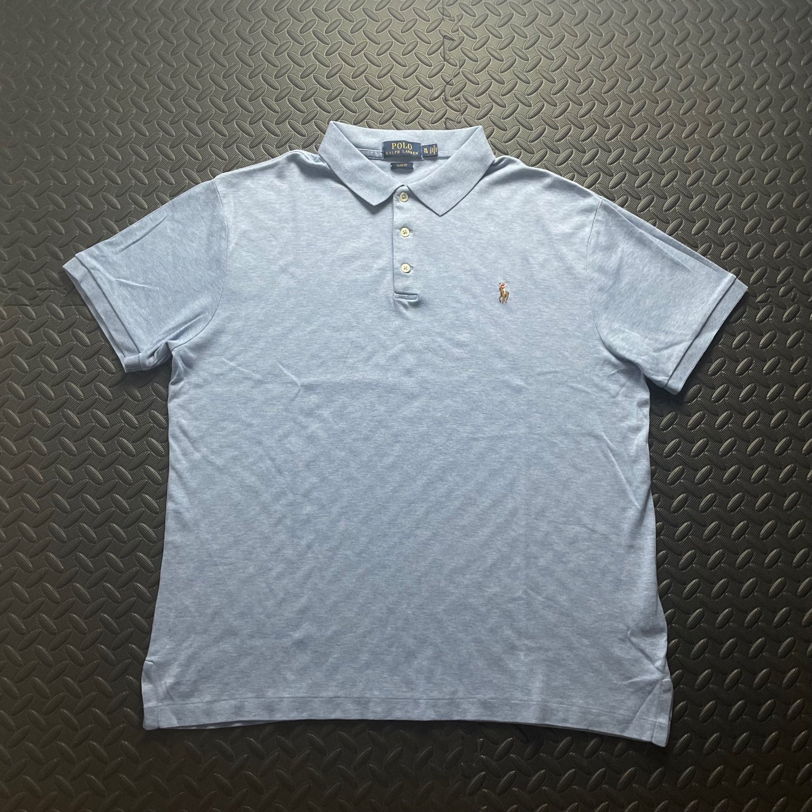 Ralph Lauren Light Blue Polo Shirt | Men’s Slim Fit XL / 3401