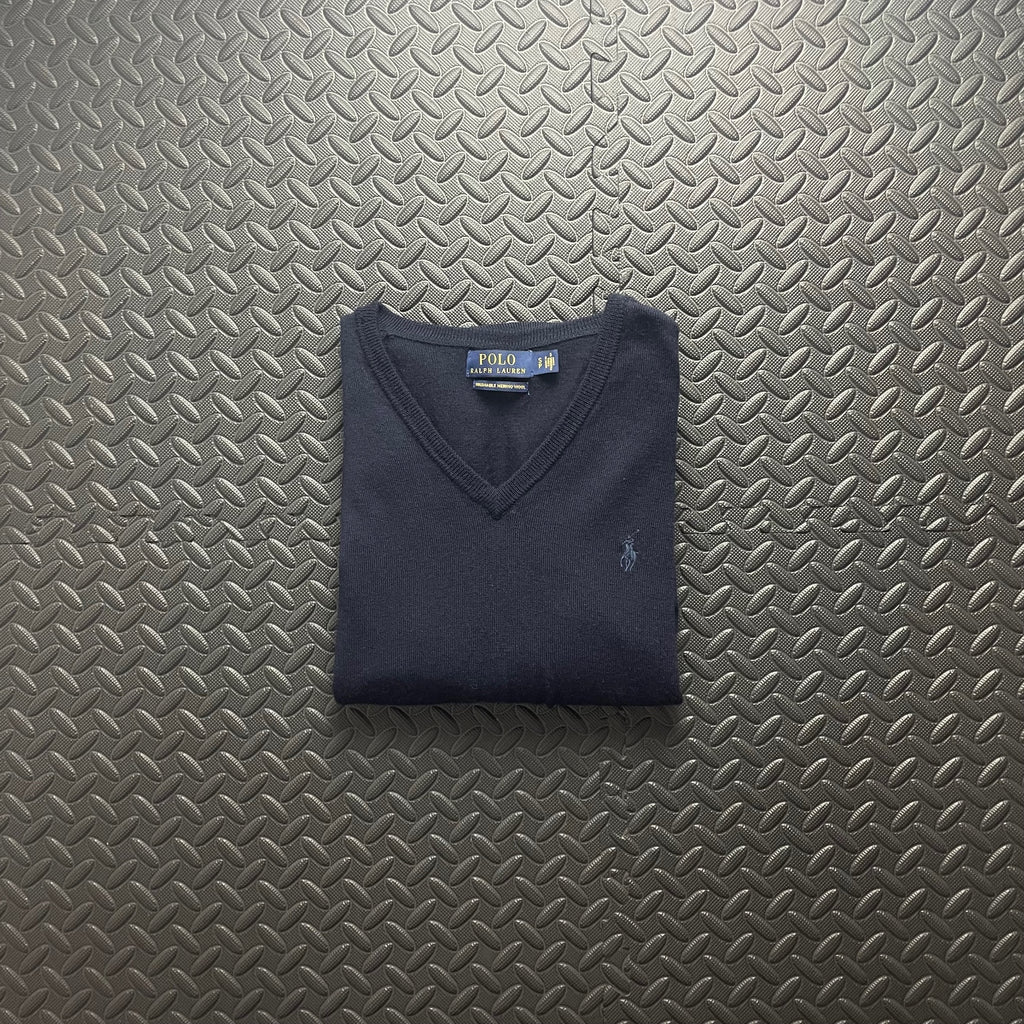 Ralph Lauren Navy V-Neck Jumper | Men’s Classic Fit S | 3769