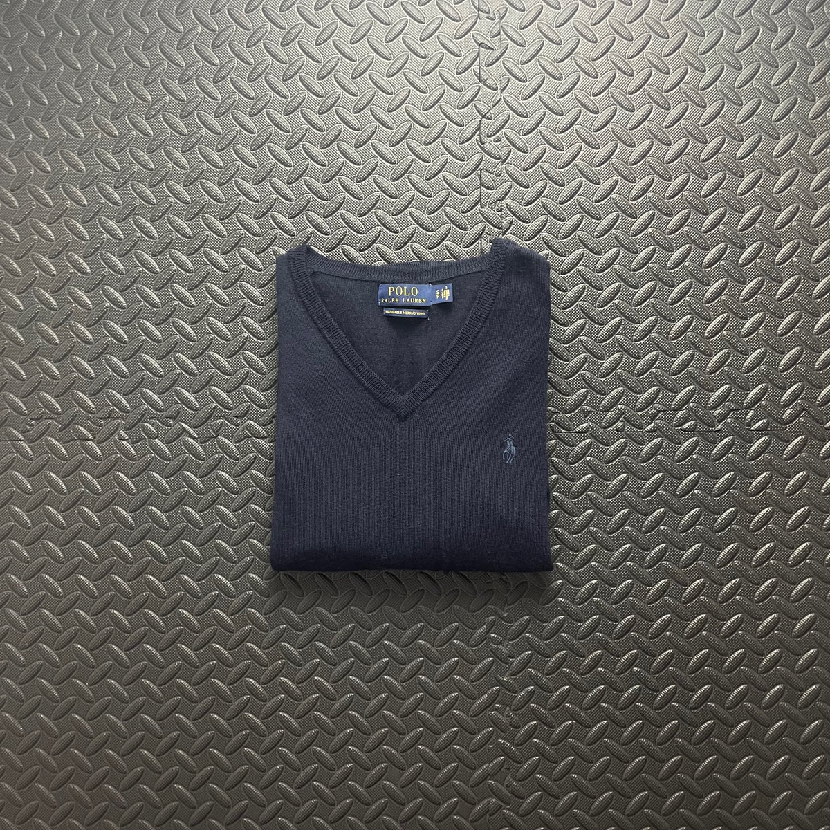 Ralph Lauren Navy V-Neck Jumper | Men’s Classic Fit S | 3769