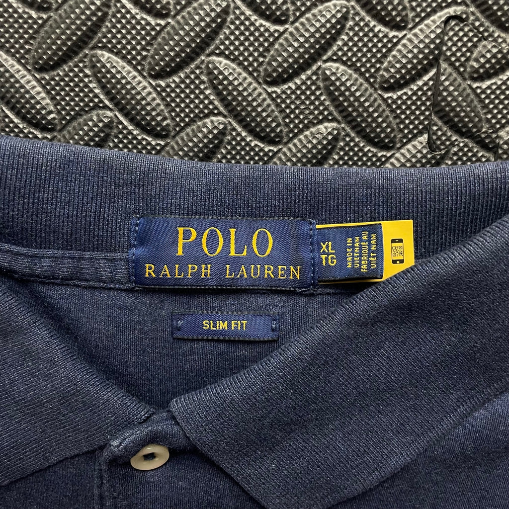 Ralph Lauren Navy Polo Shirt | Men’s Slim Fit XL / 3635