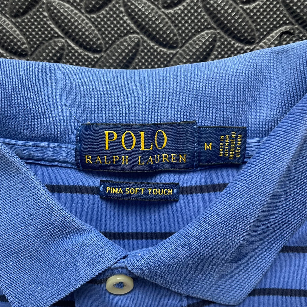 Ralph Lauren Blue Striped Polo Shirt | Men’s Classic Fit M / 3753