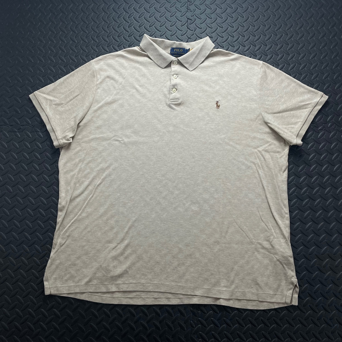 Ralph Lauren Beige Polo Shirt | Men’s Custom Slim Fit XXL / 3700