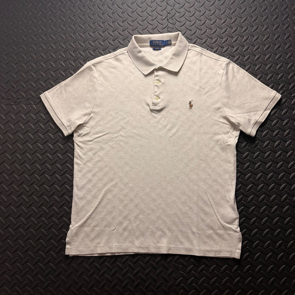 Ralph Lauren Cream Polo Shirt | Men’s Slim Fit L / 3872