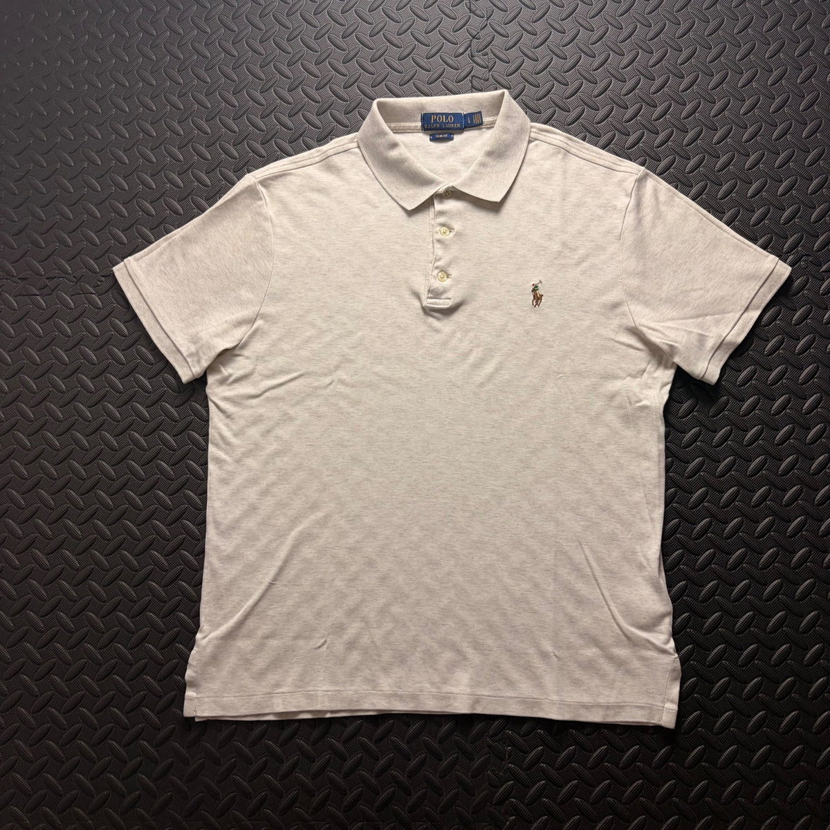 Ralph Lauren Cream Polo Shirt | Men’s Slim Fit L / 3872