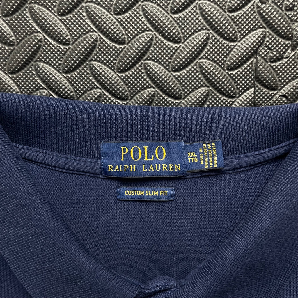 Ralph Lauren Navy Polo Shirt | Men’s Custom Slim Fit XXL / 3792
