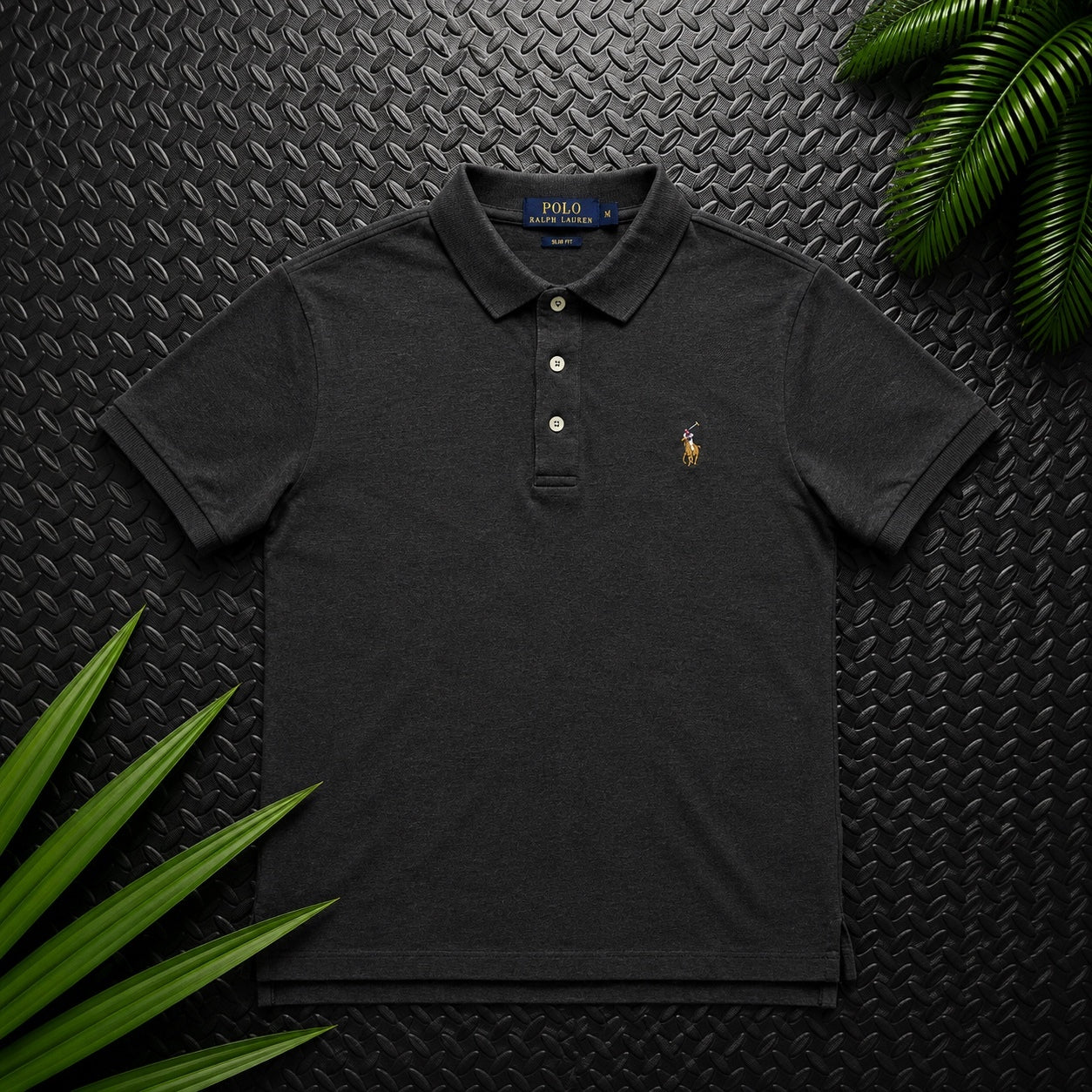 Ralph Lauren Grey Polo Shirt | Men’s Slim Fit L / 3433